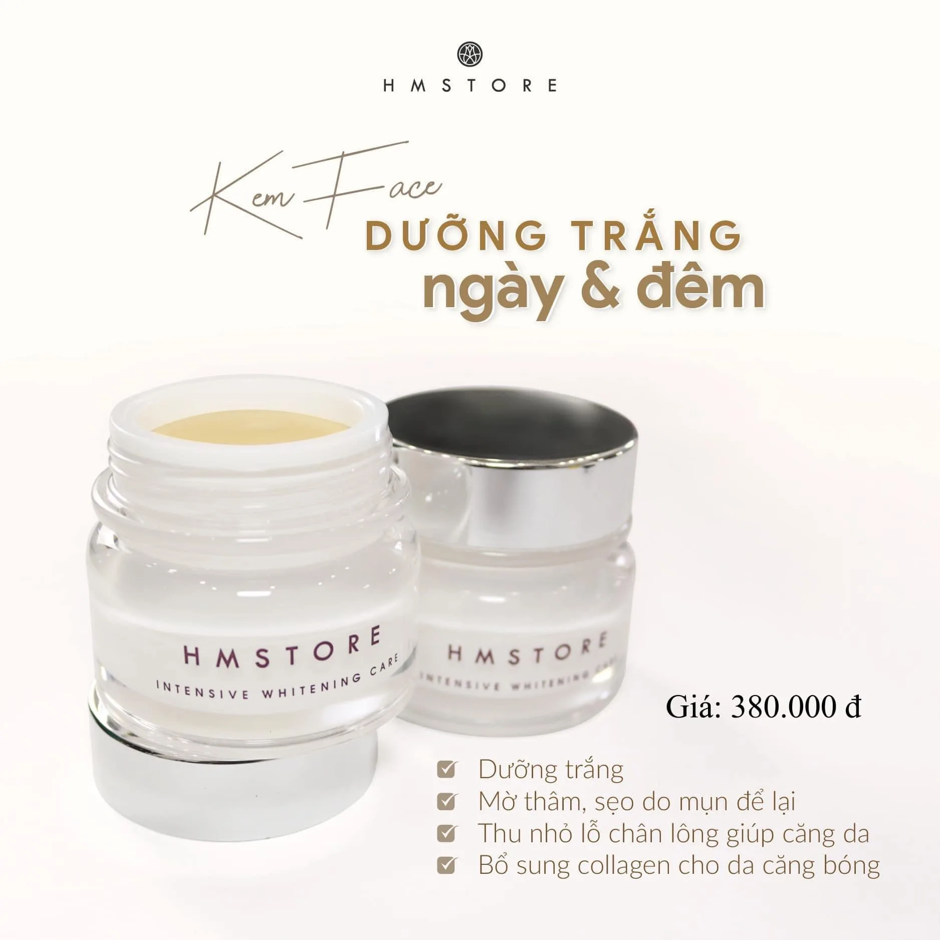 Kem Dưỡng Trắng Da Mặt Căng Bóng Jussmy Hm Store