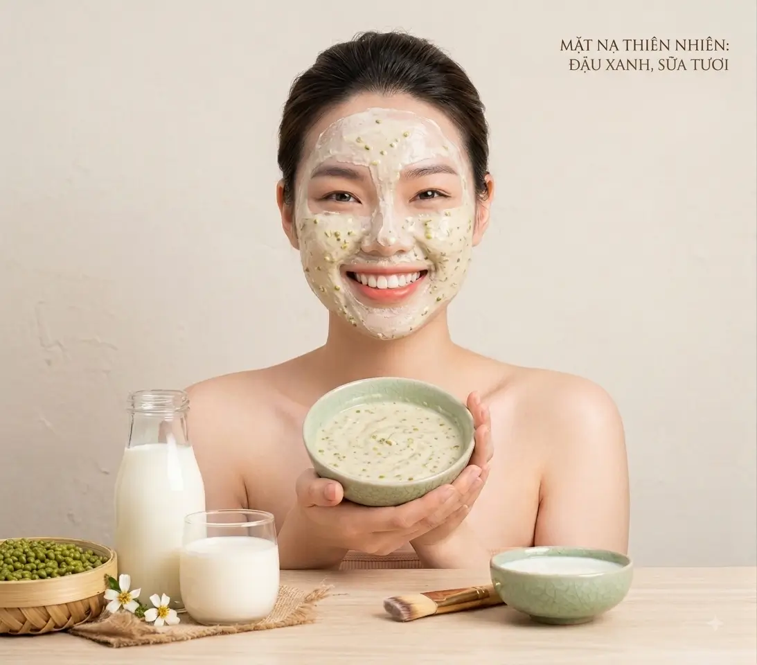 Mặt Nạ Đậu Xanh Bí Quyết Giúp Làn Da Trắng Nỏn, Sạch Mụn 3 Mặt Nạ Thiên Nhiên Đậu Xanh Sữa Tươi Giúp Da Trắng Sáng Và Sạch Mụn