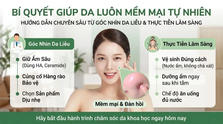 Bí Quyết Giúp Da Luôn Mềm Mại Tự Nhiên Từ Góc Nhìn Da Liễu Và Thực Tiễn Lâm Sàng