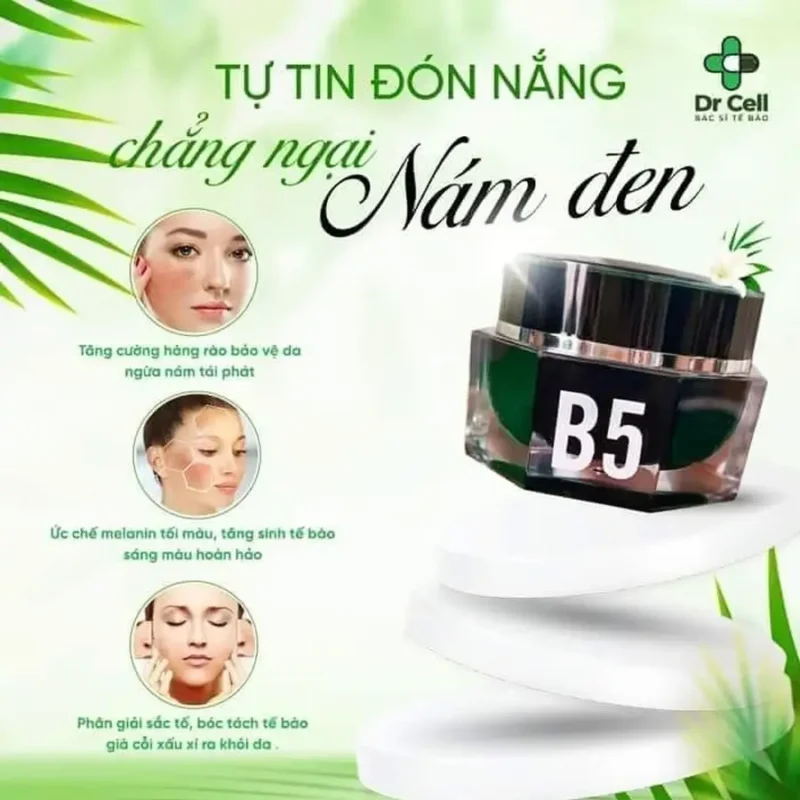 Công Dụng Kem Ức Chế Nám B5 Dr Cell  Tăng Cường Hàng Rào Bảo Vệ Da, Ức Chế Melanin, Phân Giải Sắc Tố