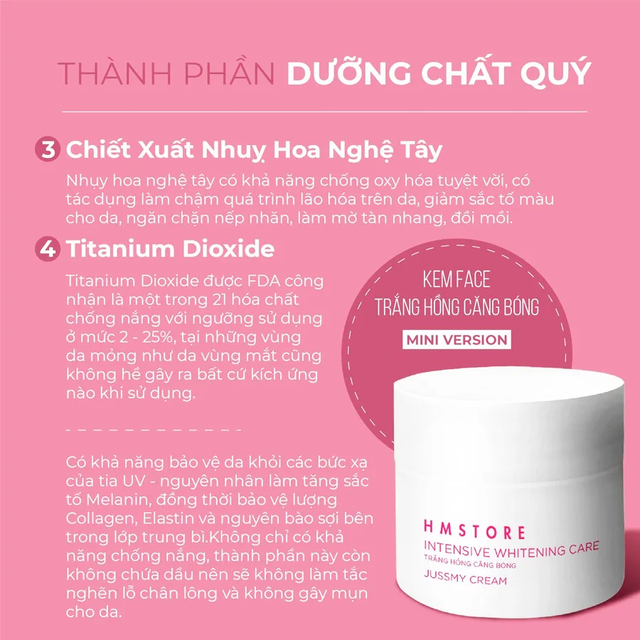 Kem Trắng Hồng Jussmy Size 5Gr Căng Bóng, Trắng Hồng Tự Nhiên.  Ảnh 2