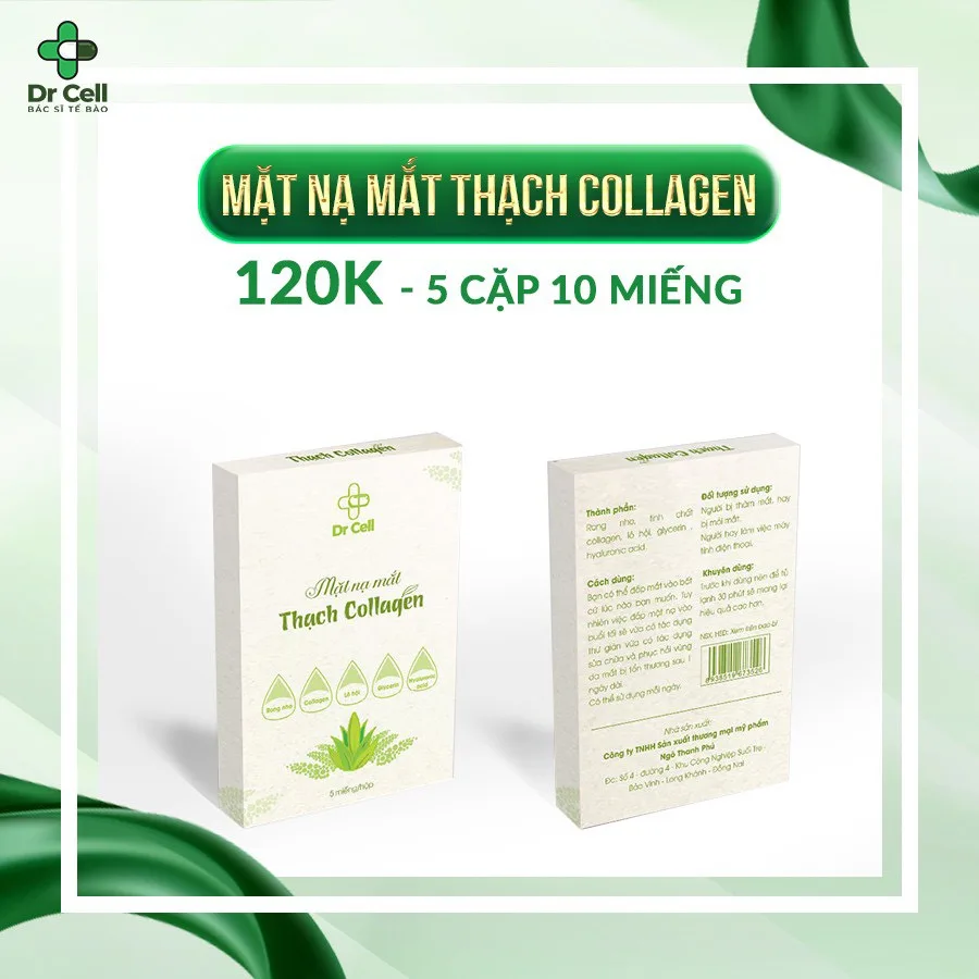 Nạ Mắt Thạch Collagen Dr Cell  Làm Mờ Thâm, Mờ Nhăn, Chống Lão Hóa  Ảnh 2