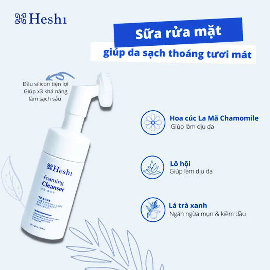 Sữa Rửa Mặt Heshi Foaming Cleanser Sạch Sâu 1 Sữa Rửa Mặt Heshi