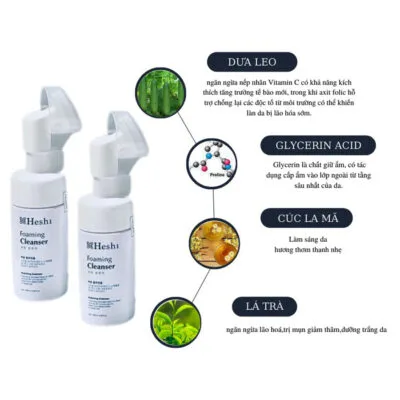 Heshi Foaming Cleanser Thành Phần Thiên Nhiên Lành Tính Heshi Foaming Cleanser Thành Phần Thiên Nhiên Lành Tính