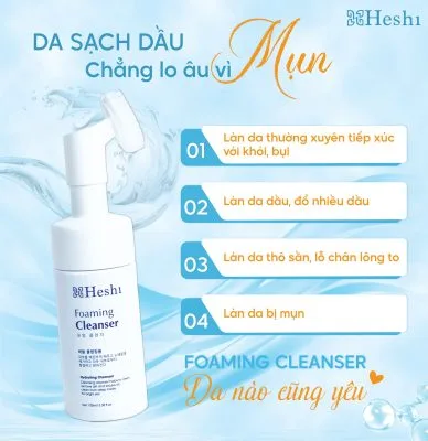 Sữa Rửa Mặt Heshi Foaming Cleanser Bộ Mỹ Phẩm Chăm Sóc Da