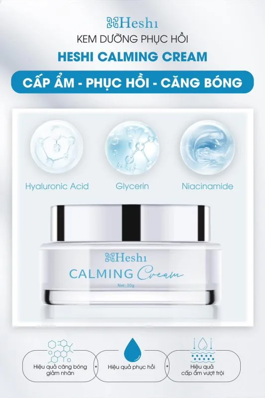 Kem Dưỡng Heshi Calming Cream Nuôi Dưỡng, Phục Hồi Da Tổn Thương 10 Kem Cấp Ẩm Phục Hồi Cang Bóng Calming