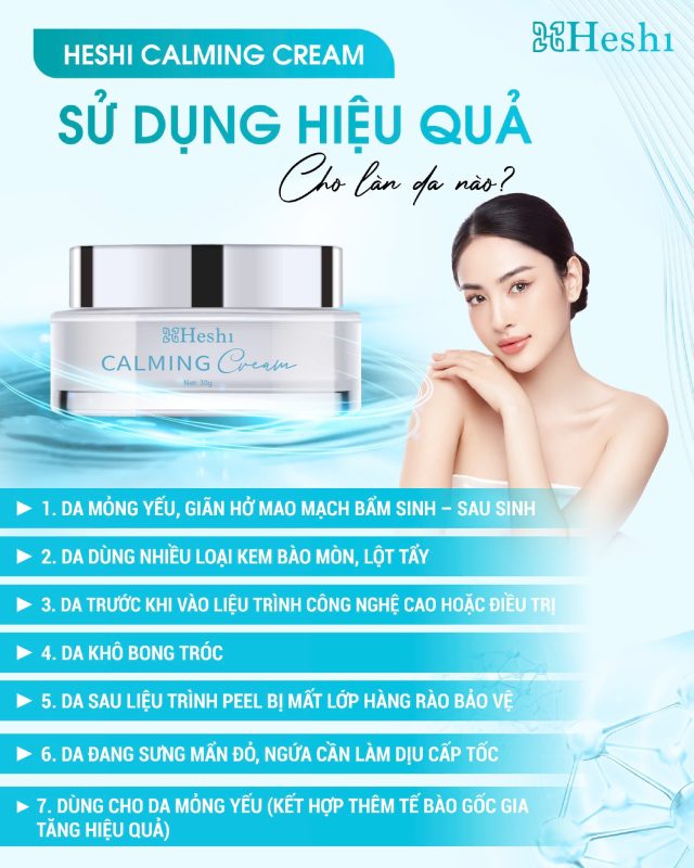 Kem Dưỡng Heshi Calming Cream Phục Hồi Da Yếu Mỏng Giãn Mao Mạch