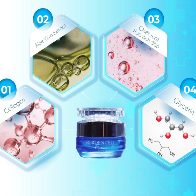 Kem Đêm Heshi Reborn Cell Cream – Kem Dưỡng Da Ban Đêm Trắng Da, Mờ Nám, Chống Lão Hóa 10 Thành Phần Kem Dưỡng Da Ban Đêm Heshi Reborn Cell Cream Collagen, Aloe Vera, Hoa Anh Đào, Glycerin