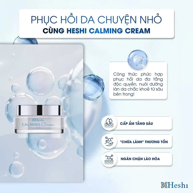 Kem Dưỡng Heshi Calming Cream Nuôi Dưỡng, Phục Hồi Da Tổn Thương 11 Kem Dưỡng Heshi Calming Cream Phụ Hồi Làn Da Tổn Thương, Suy Yếu