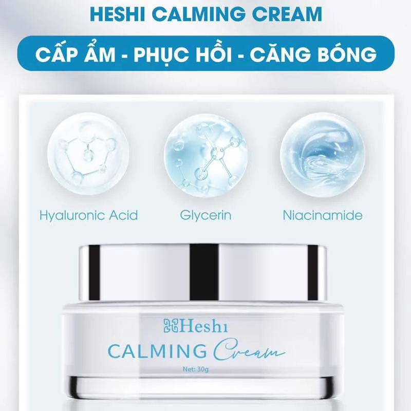 Kem Dưỡng Heshi Calming Cream Nuôi Dưỡng, Phục Hồi Da Tổn Thương 1 Kem Dưỡng Da Heshi Calming Cream Dưỡng Ẩm Phục Hồi