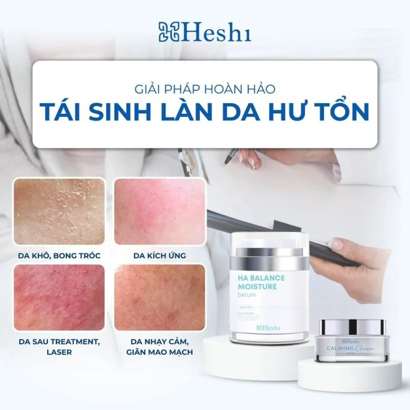 Serum Ha Heshi Và Kem Heshi Calming Cream