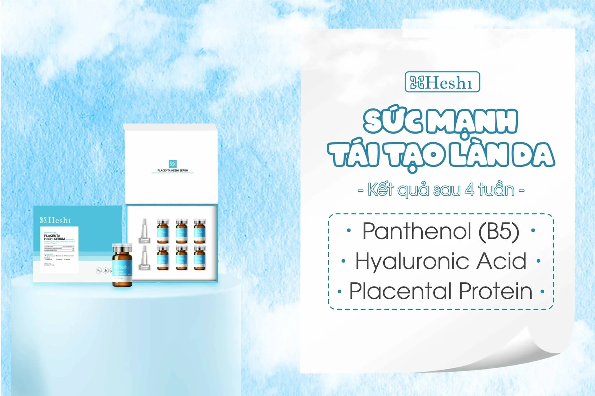 Tế Bào Gốc Placenta Heshi Serum  Tái Tạo Làn Da Trẻ Hóa Mạnh Mẽ  Ảnh 2