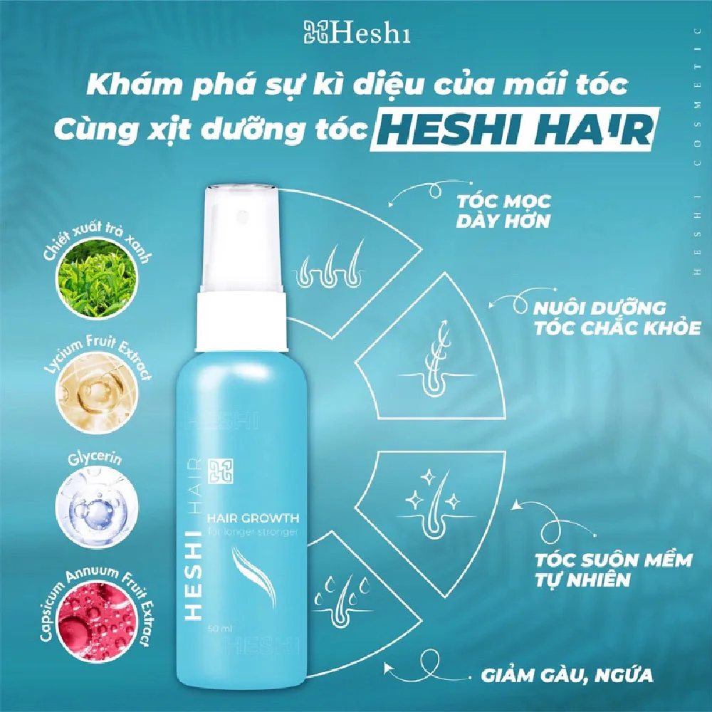 Xịt Dưỡng Tóc Heshi Hair Growth Kích Thích Mọc Tóc