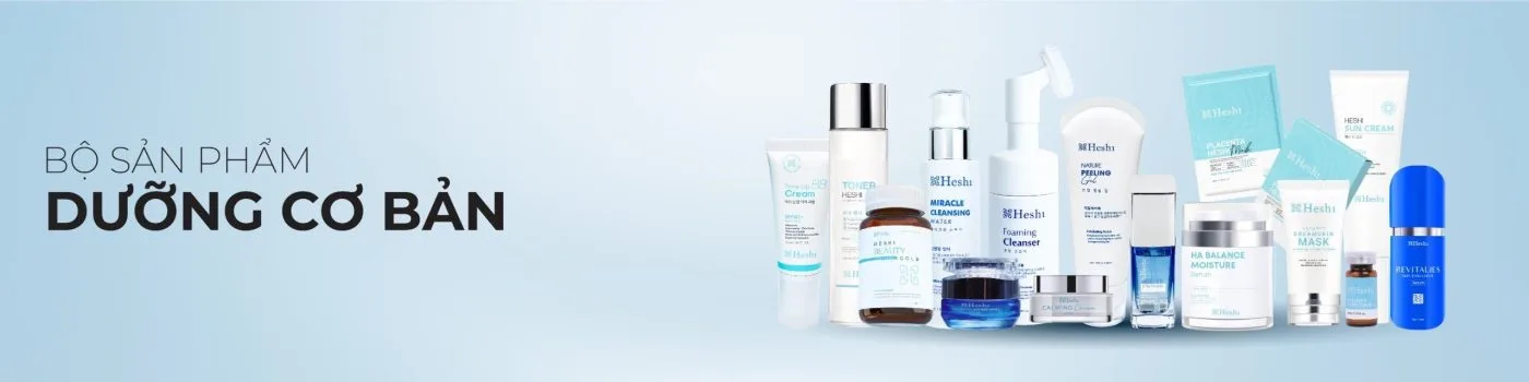 Bộ Sản Phẩm Dưỡng Da Cơ Bản Dược Mỹ Phẩm Heshi