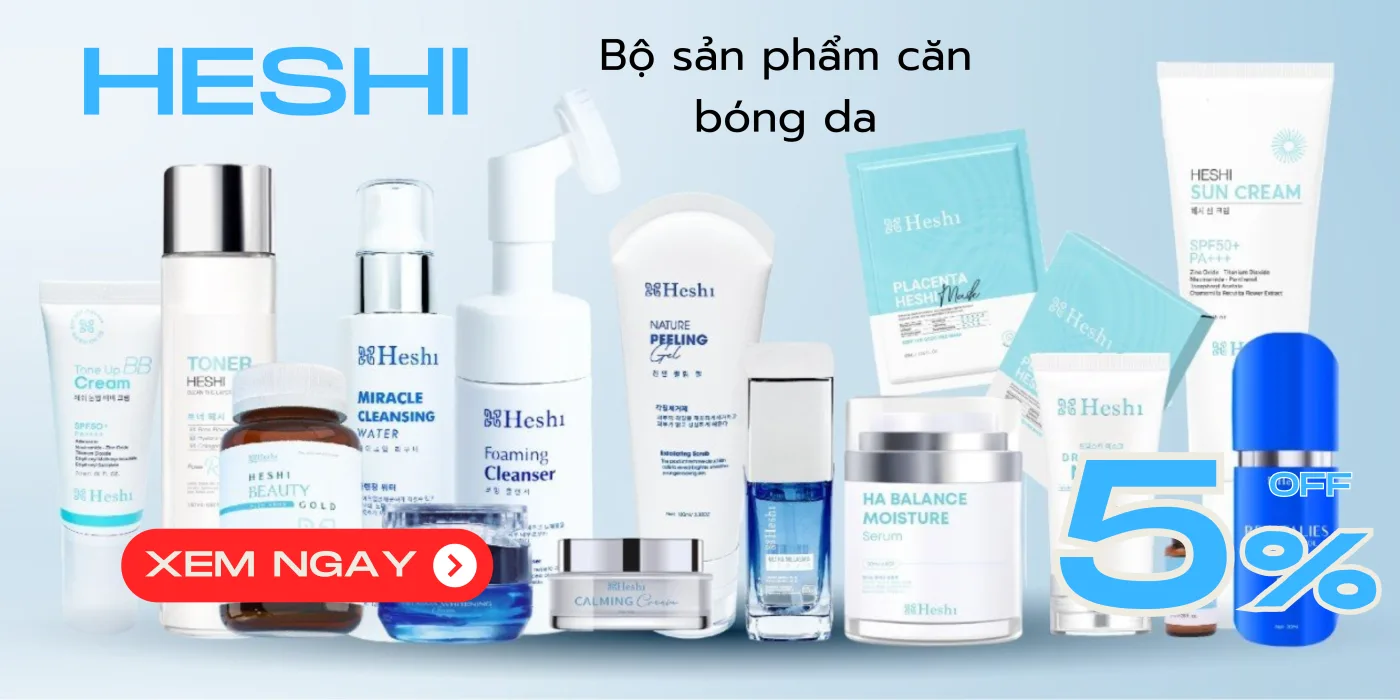Mỹ Phẩm Chuyên Dùng Cho Spa Dược Mỹ Phẩm Heshi &Amp; Dr Cell Uy Tín 4 Bộ Sản Phẩm Căng Bóng Da Heshi