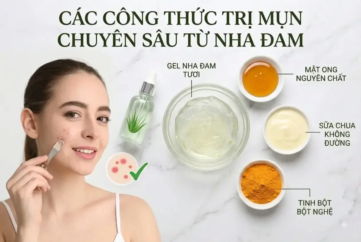 Các Nguyên Liệu Kết Hợp Với Nha Đam Làm Mặt Nạ Trị Mụn Chuyên Sâu