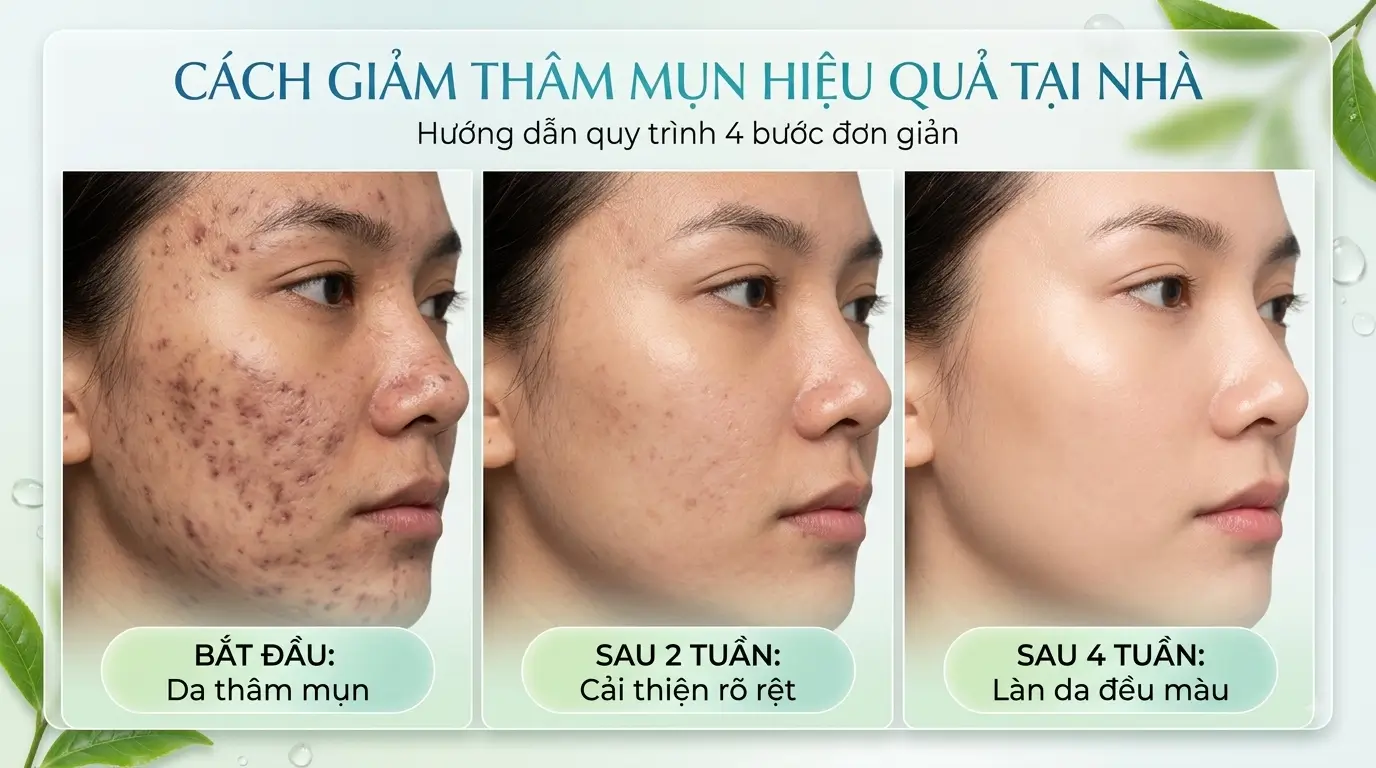 Cách Giảm Thâm Mụn Hiệu Quả Tại Nhà Với Quy Trình 4 Bước Chuẩn Y Khoa
