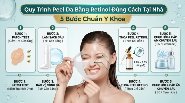 Quy Trình Peel Da Bằng Retinol Đúng Cách Tại Nhà 5 Bước Chuẩn Y Khoa