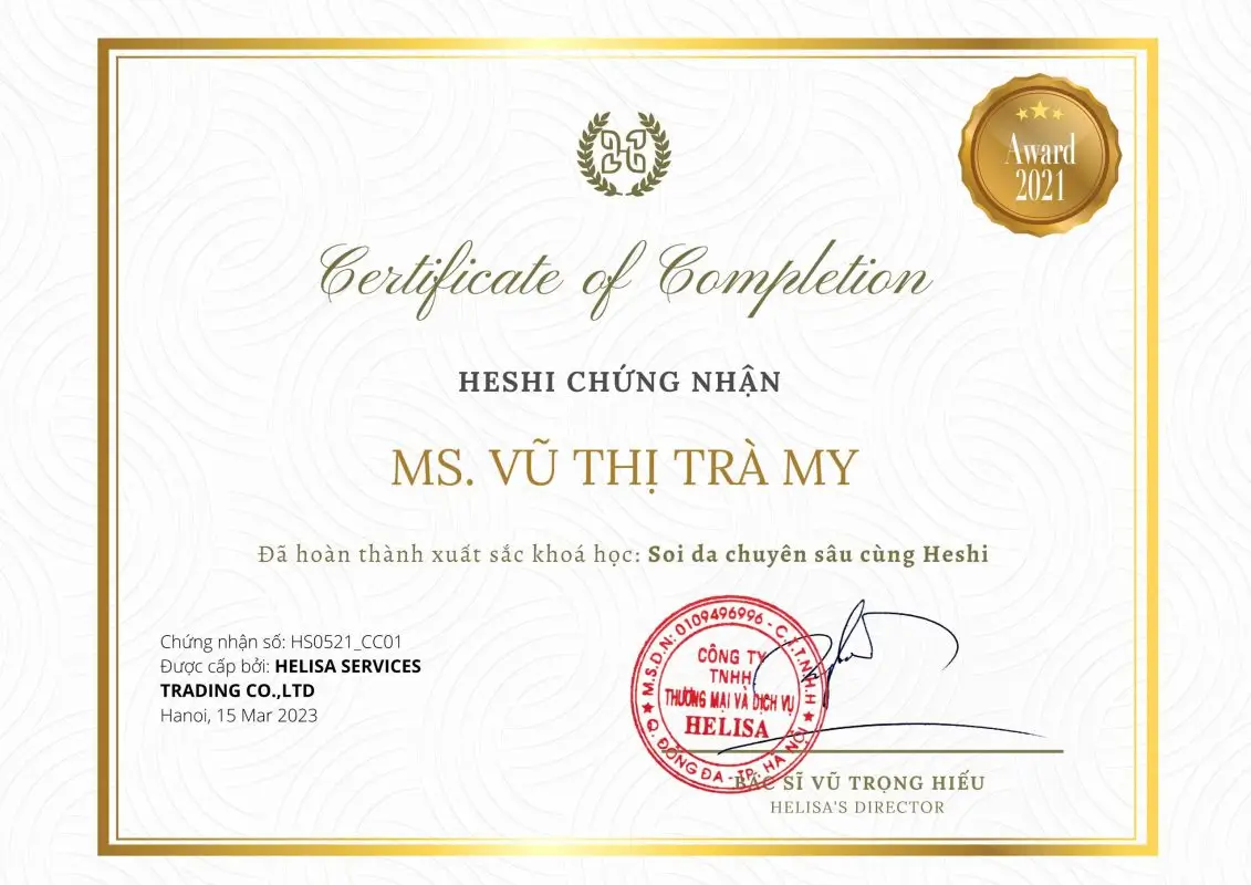 Chứng chỉ Soi da chuyên sâu - Vũ Thị Trà My