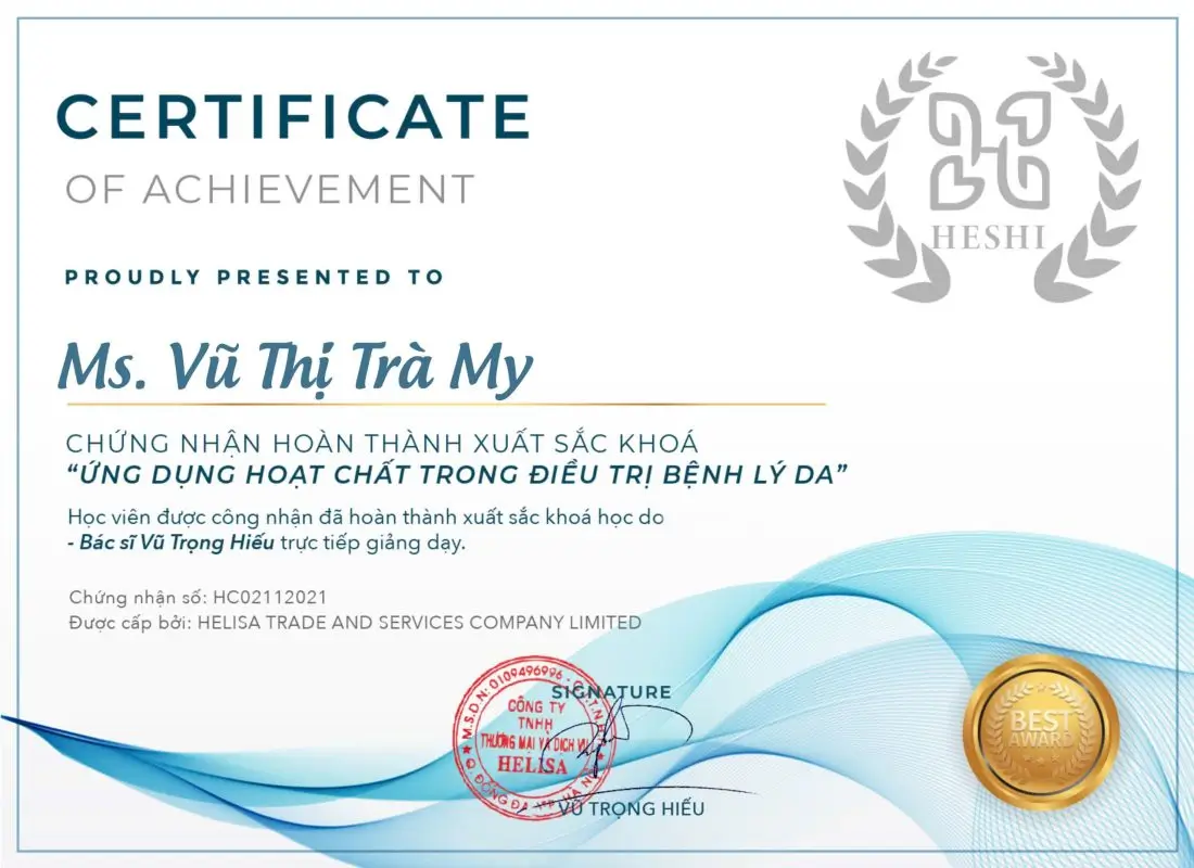 Ứng dụng hoạt chất điều trị da - Vũ Thị Trà My