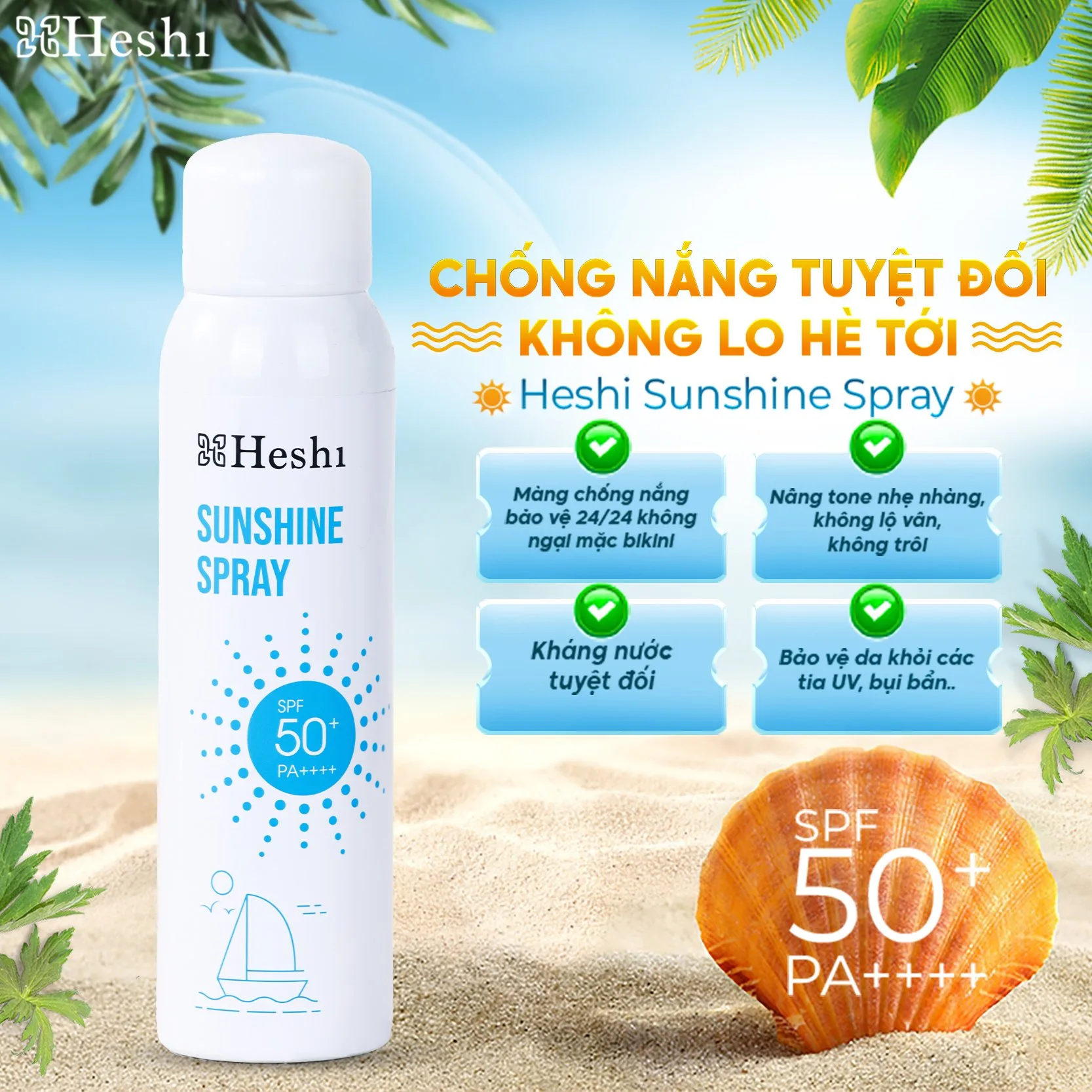 Xịt Chống Nắng Heshi Phổ Rộng