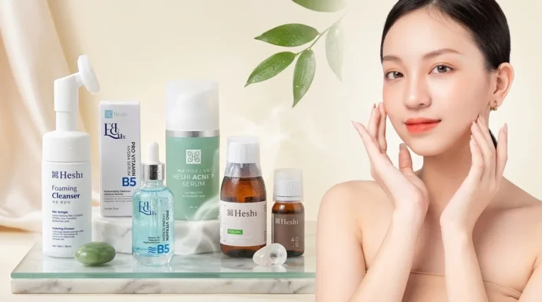 Bộ Mỹ Phẩm Trị Mụn Heshi Hiệu Quả Cho Da Dầu Mụn Và Thâm