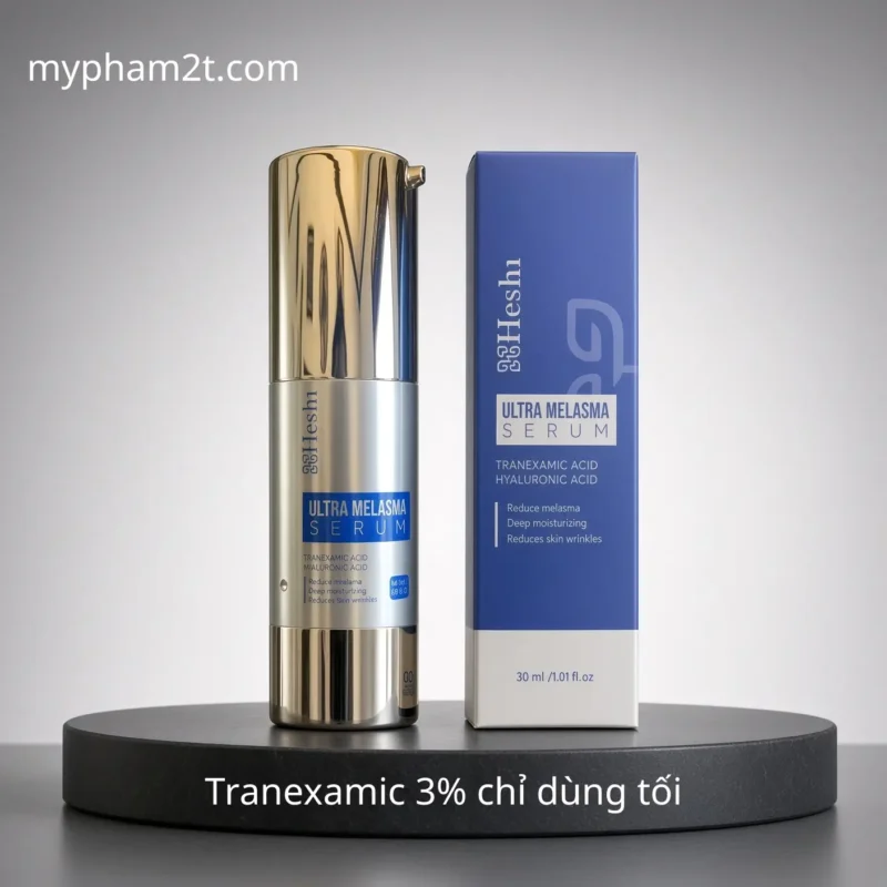 Serum Heshi Ultra Melasma Chai Vàng 30Ml – Tranexamic Acid 3% Chỉ Dùng Buổi Tối