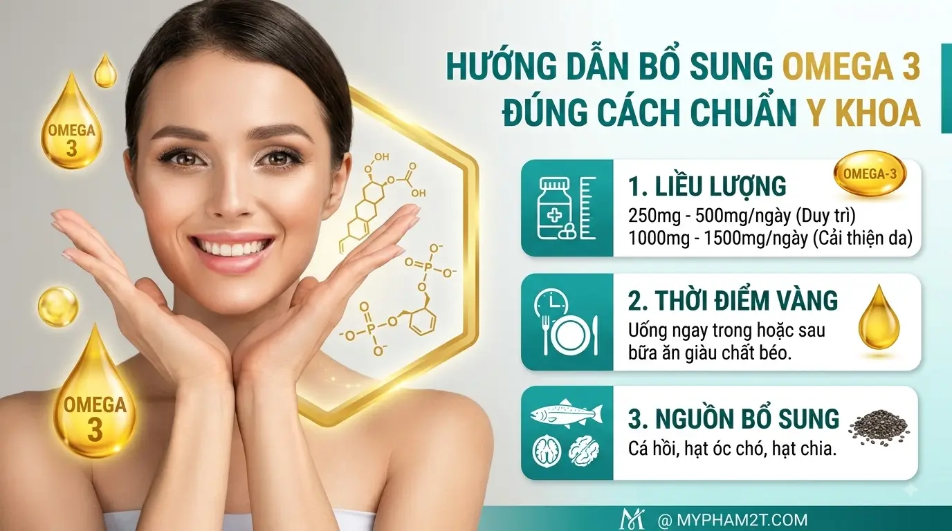 Hướng Dẫn Bổ Sung Omega 3 Đúng Cách Chuẩn Y Khoa Về Liều Lượng, Thời Điểm Vàng Và Nguồn Thực Phẩm Làm Đẹp Da