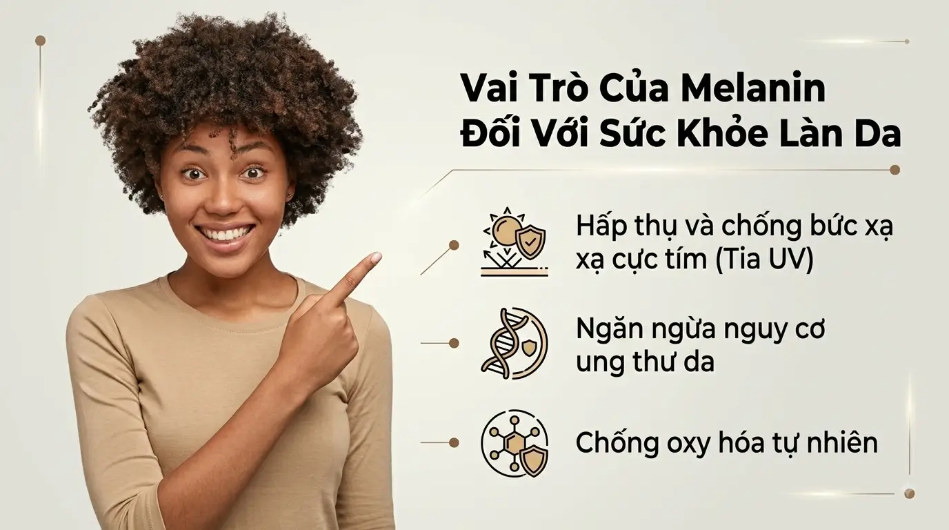 Infographic Giải Thích Melanin Là Gì Và 3 Vai Trò Chính Của Melanin Đối Với Sức Khỏe Làn Da
