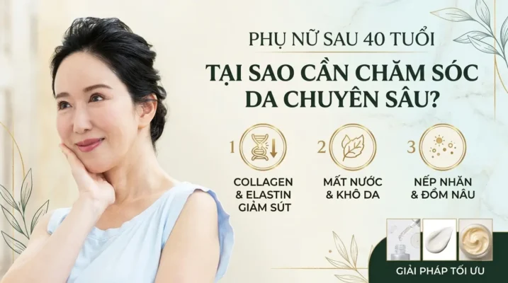 Phụ Nữ Sau 40 Tuổi Tại Sao Cần Chăm Sóc Da Chuyên Sâu – Collagen Giảm, Da Khô, Nếp Nhăn Và Đốm Nâu