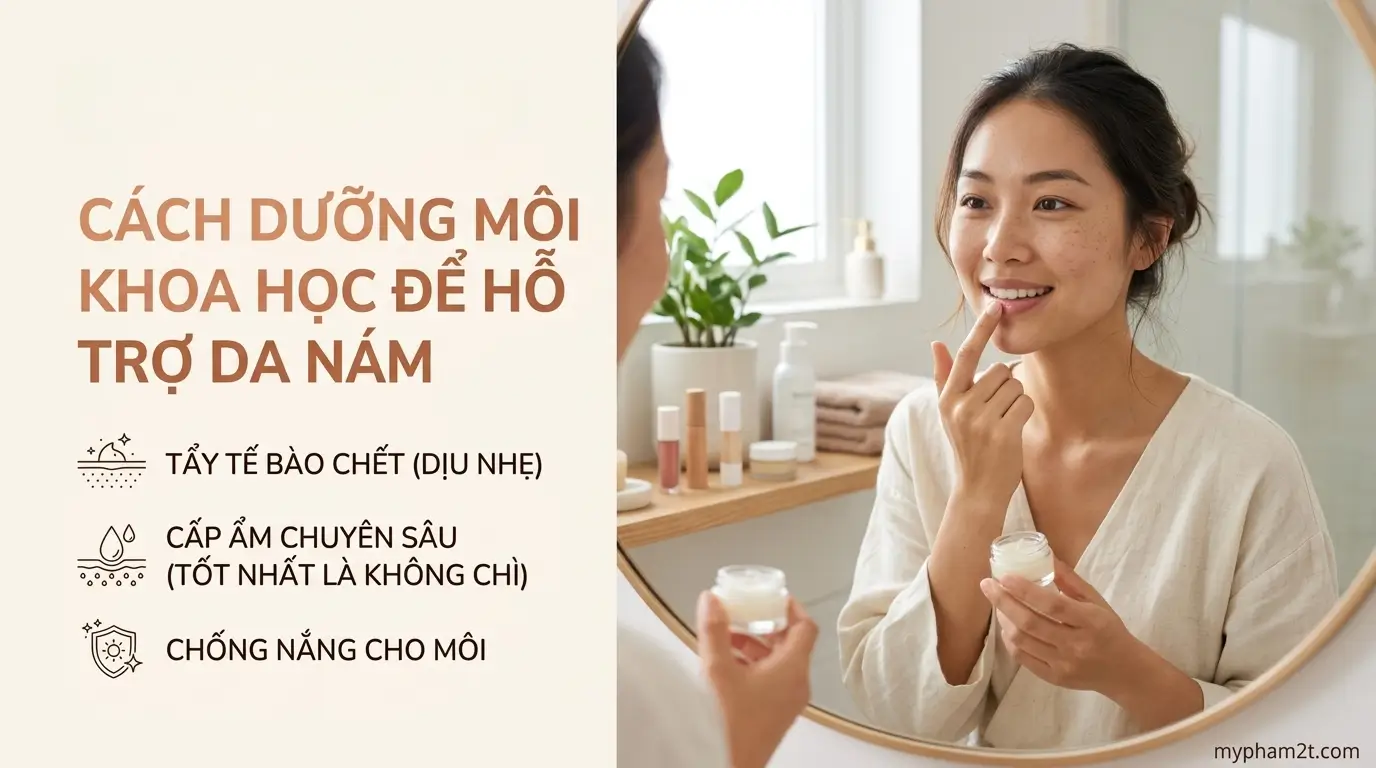 Son Môi Cho Da Nám: Cách Chọn Son Không Chì Và An Toàn 7 Cách Dưỡng Môi Khoa Học Để Hỗ Trợ Da Nám – Tẩy Tế Bào Chết, Cấp Ẩm Không Chì, Chống Nắng