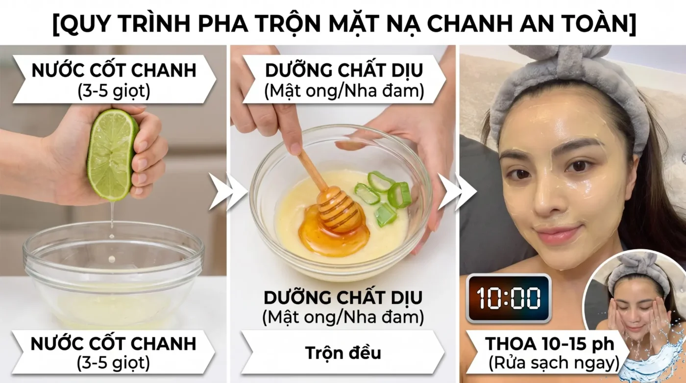 Cách Làm Giảm Nám Tàn Nhang Với Chanh Khoa Học Và An Toàn Cho Làn Da 2 Hướng Dẫn 3 Bước Pha Trộn Mặt Nạ Chanh An Toàn Tại Nhà: Vắt 35 Giọt Chanh, Trộn Với Mật Ong Hoặc Nha Đam, Đắp 1015 Phút Và Rửa Sạch Ngay.