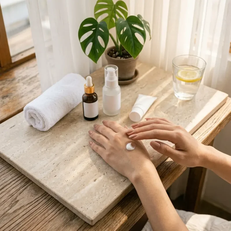 Phân Biệt Nám Và Tàn Nhang: Nhận Biết Đúng Để Chăm Sóc Đúng 5 Serum Và Kem Chống Nắng Trên Bàn Đá, Thoa Kem Lên Mu Bàn Tay Trước Khi Ra Nắng