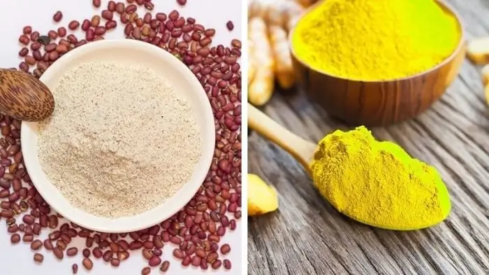 Cách trị nám bằng tinh bột nghệ và  bột đậu đỏ