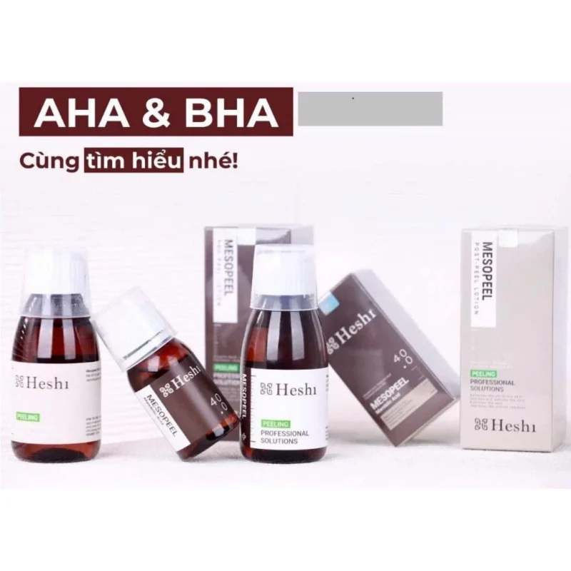 Peel mụn, nám, căng bóng bằng AHA BHA Heshi