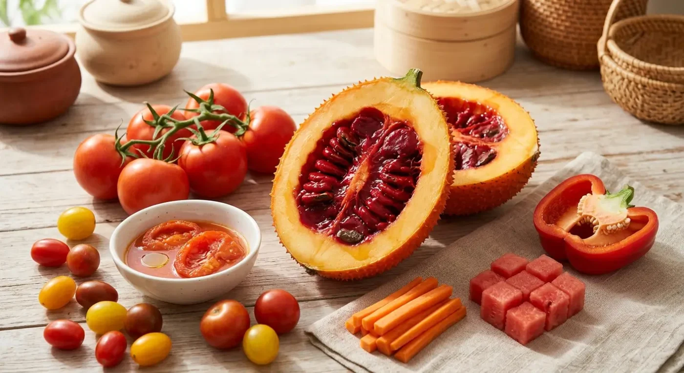 Ăn Gì Để Hạn Chế Nám Da? Nuôi Sắc Tố Đều Hơn Từ Bên Trong 4 Lycopene Trong Cà Chua, Gấc, Ớt Chuông Đỏ Và Cà Rốt Hỗ Trợ Hạn Chế Nám Da