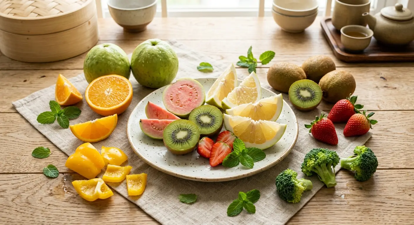 Ăn Gì Để Hạn Chế Nám Da? Nuôi Sắc Tố Đều Hơn Từ Bên Trong 2 Thực Phẩm Giàu Vitamin C Giảm Nám: Ổi, Cam, Bưởi, Kiwi, Dâu Tây Và Ớt Chuông