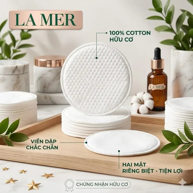 Bông Tẩy Trang La Mer 100 Cotton Không Xơ