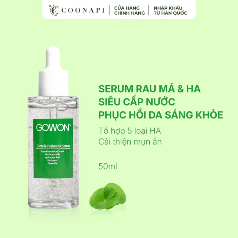 Serum Ha Cho Da Dầu Mụn Chọn Sao Cho Đúng 7 Serum Gowon Centella Hyaluronic 50Ml Tổ Hợp 5 Loại Ha Và Rau Má Cho Da Mụn Thiếu Nước