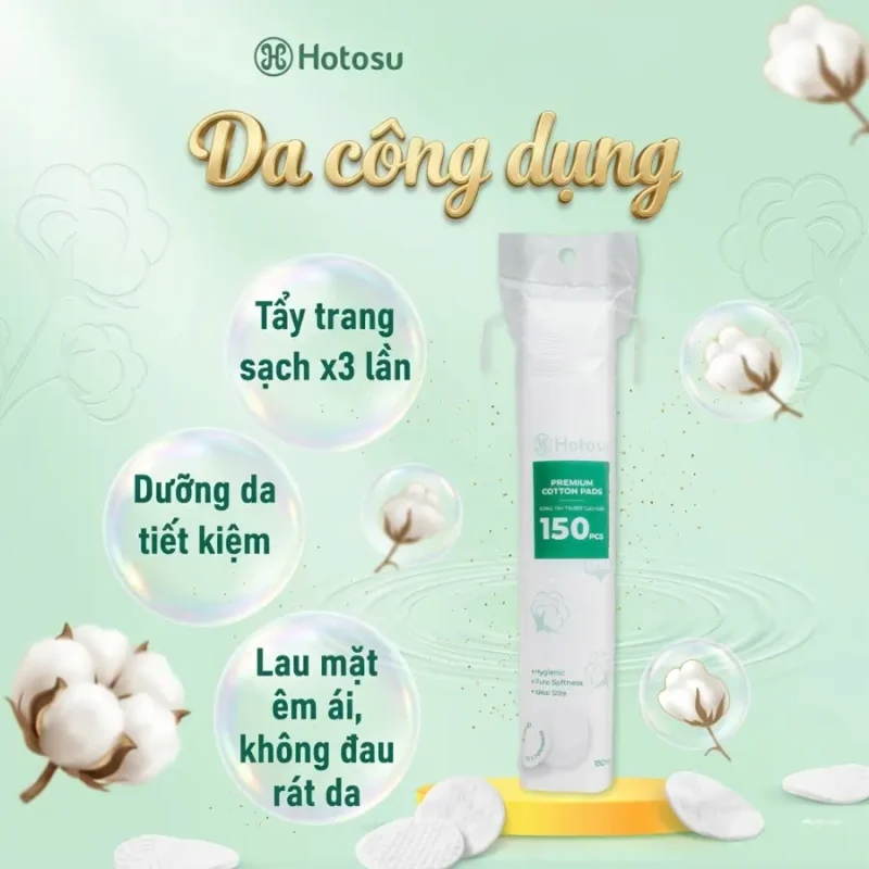 Bông Tẩy Trang Hotosu – Mềm Mịn, Tiết Kiệm, Làm Sạch Gấp 3 Lần 2