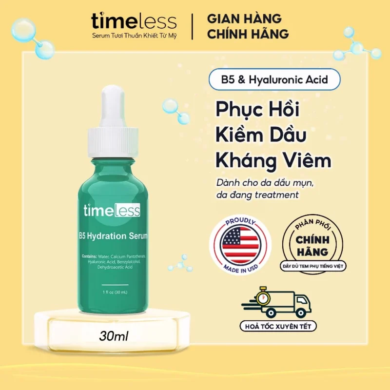 Serum Ha Cho Da Dầu Mụn Chọn Sao Cho Đúng 6 Serum Timeless B5 Hydration Serum 30Ml Chứa B5 Và Hyaluronic Acid Dành Cho Da Dầu Mụn