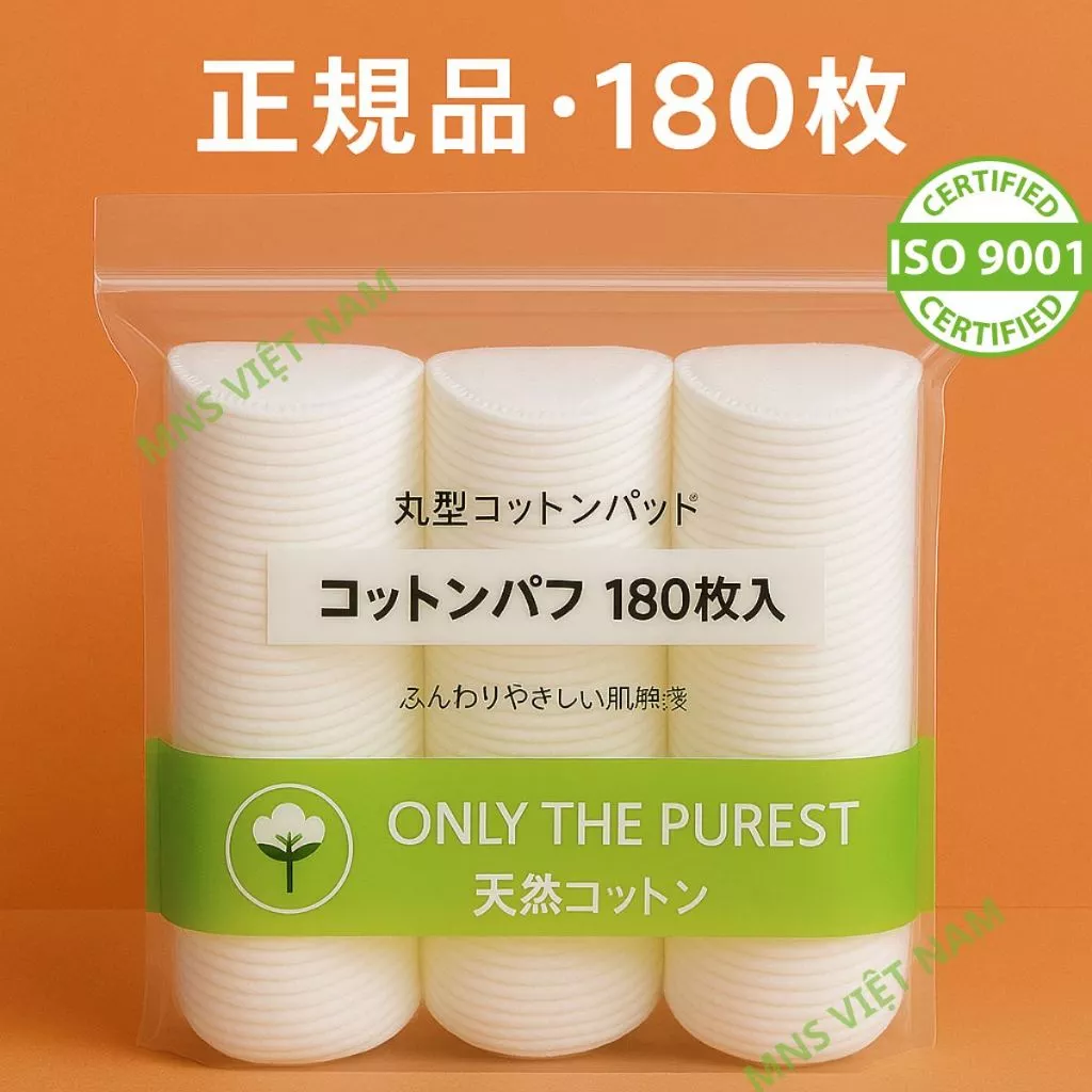 Bông Tẩy Trang Mns 180 Miếng Cotton Tự Nhiên – Mềm Mịn, Không Xơ Bông 1 Bông Tẩy Trang Mns 180 Miếng Chính Hãng Tại Mypham2T