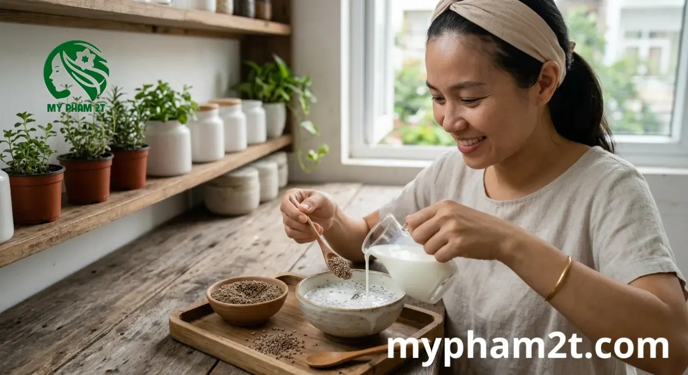 Cách Pha Mặt Nạ Ngũ Hoa Với Sữa Tươi