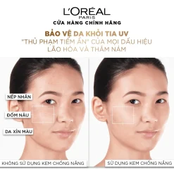 So Sánh Hiệu Quả Bảo Vệ Da Khỏi Thâm Nám Và Lão Hóa Khi Sử Dụng Kem Chống Nắng L'Oreal.