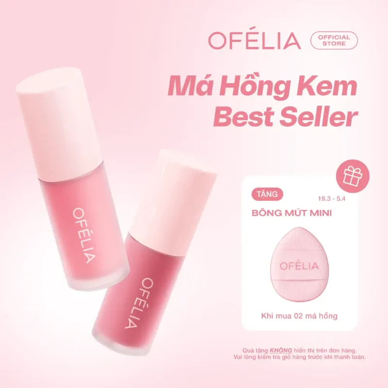 Má Hồng Kem Ofélia Lolli Liquid Blush Da Căng Bóng Tự Nhiên 8 Má Hồng Kem Ofélia Lolli Liquid Blush