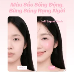 Má Hồng Kem Ofélia Lolli Liquid Blush Da Căng Bóng Tự Nhiên 6 Má Hồng Kem Ofélia Lolli Liquid Blush Trước Sau