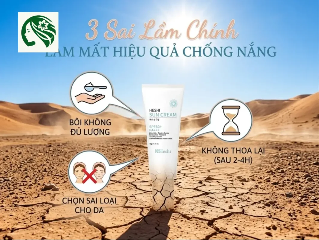 Những Sai Lầm Phổ Biến Khi Sử Dụng Kem Chống Nắng Sun Cream
