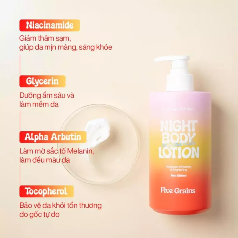 Sữa Dưỡng Thể Bang Đêm Five Grains 500Ml