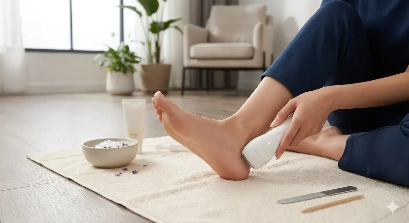 Hướng Dẫn Cách Chà Gót Chân Tại Nhà Bằng Máy Điện Giúp Gót Chân Mịn Màng Nhanh Chóng.