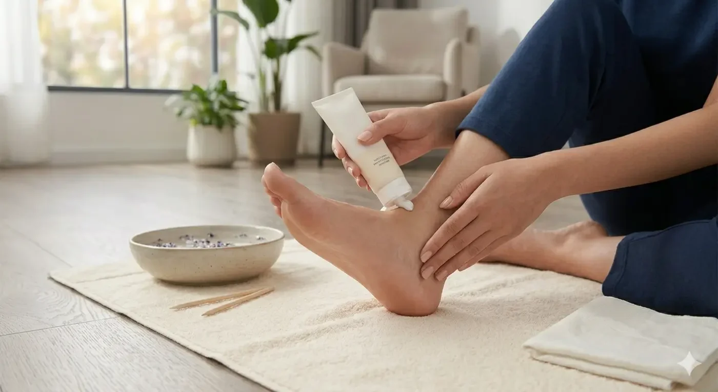 Thoa Kem Dưỡng Ẩm Chân Chuyên Dụng Để Ngăn Ngừa Nứt Gót Chân Quay Trở Lại.